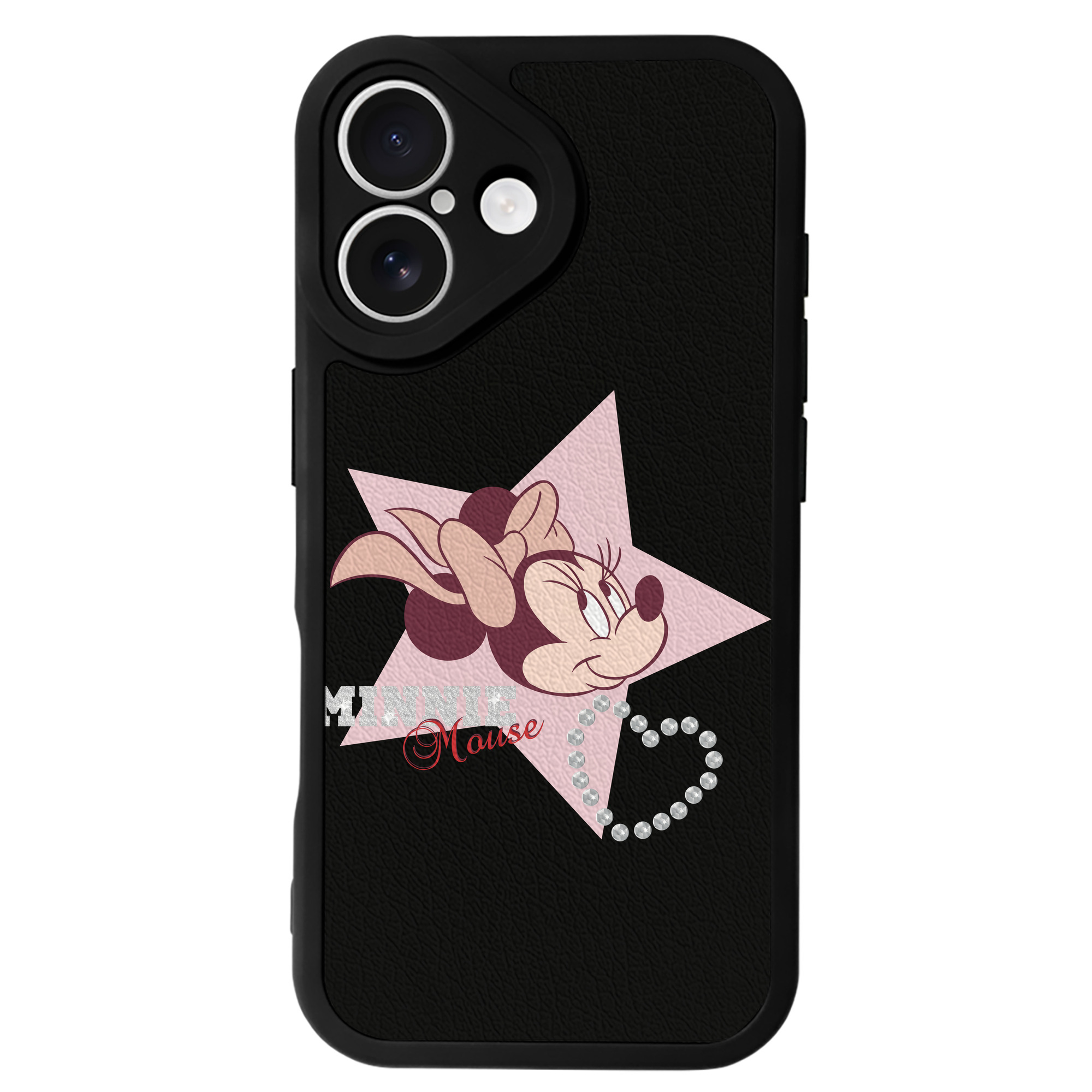 （画像用） ミッキーマウス Mickey Mouse 【iPhone 16シリーズ対応】シリコンスマホケース（レザー調） 材質：シリコン